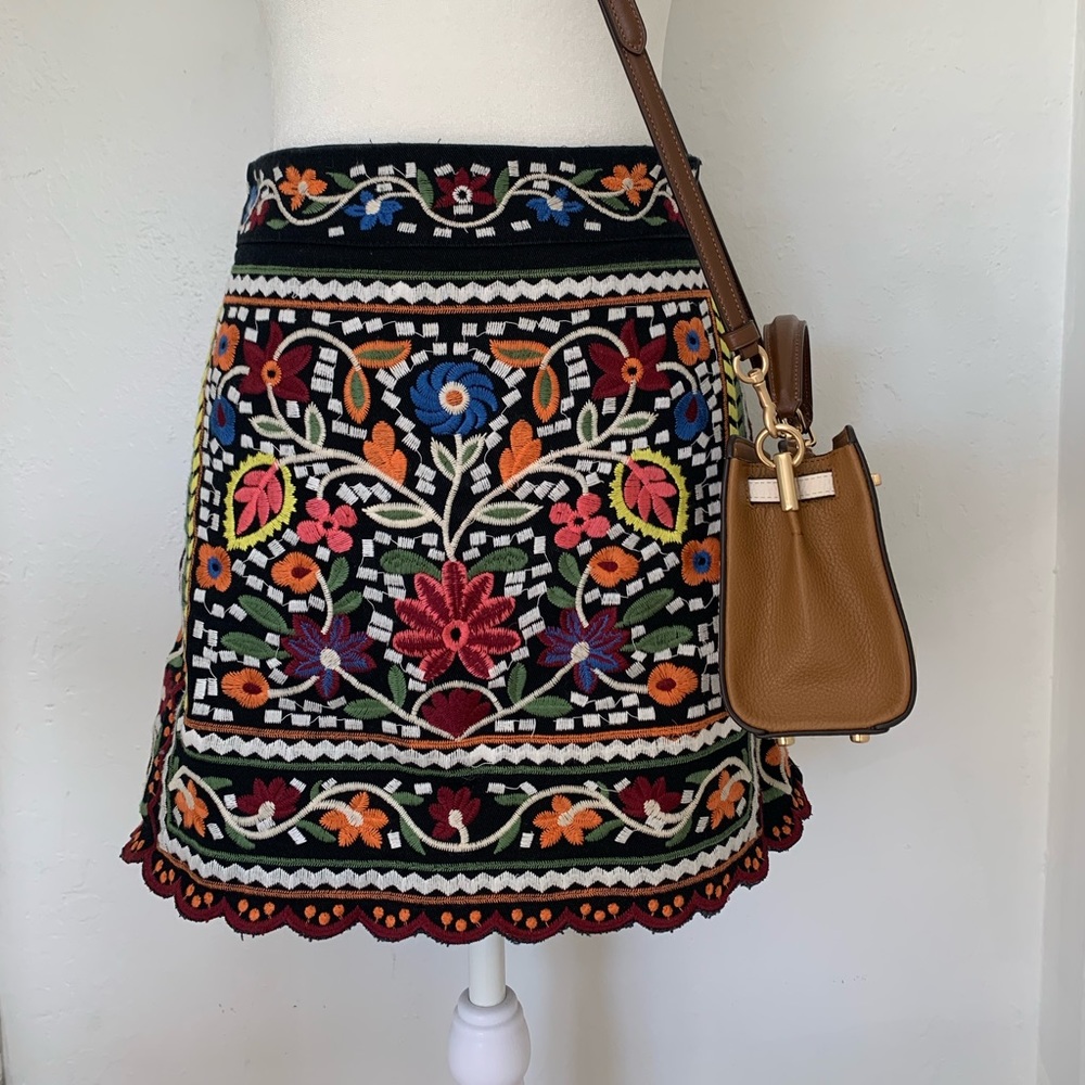 Lulu’s Black Embroidered Mini Skirt